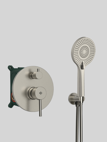SIRIO zestaw prysznicowy podtynkowy Nickel  z deszczownicą PVD