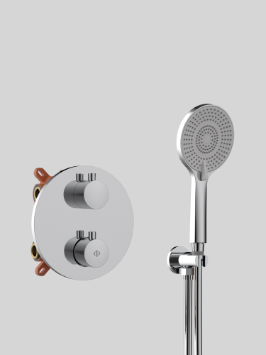Zestaw prysznicowy termostatyczny podtynkowy z deszczownicą Chrom