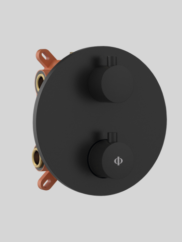 Zestaw prysznicowy termostatyczny podtynkowy z deszczownicą Black