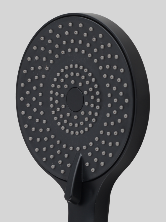 Słuchawka prysznicowa okrągła 3 funkcje Black