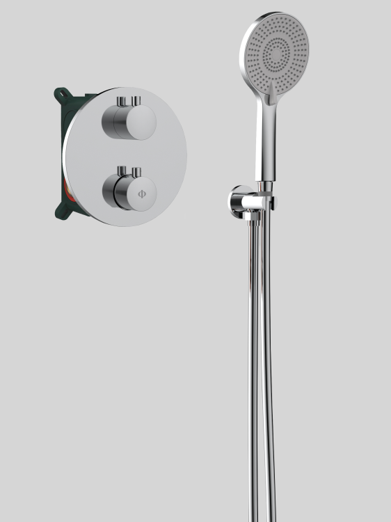 Bateria prysznicowa termostatyczna podtynkowa Chrom
