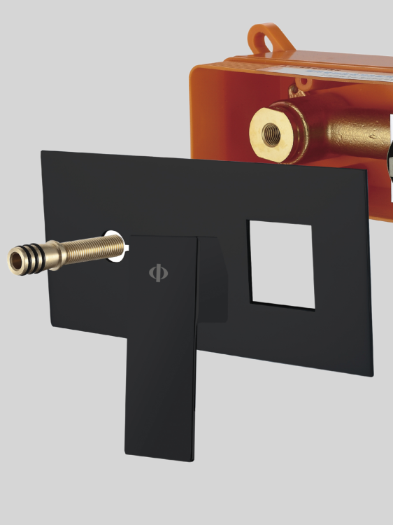 Bateria umywalkowa podtynkowa w kolorze czarnym1