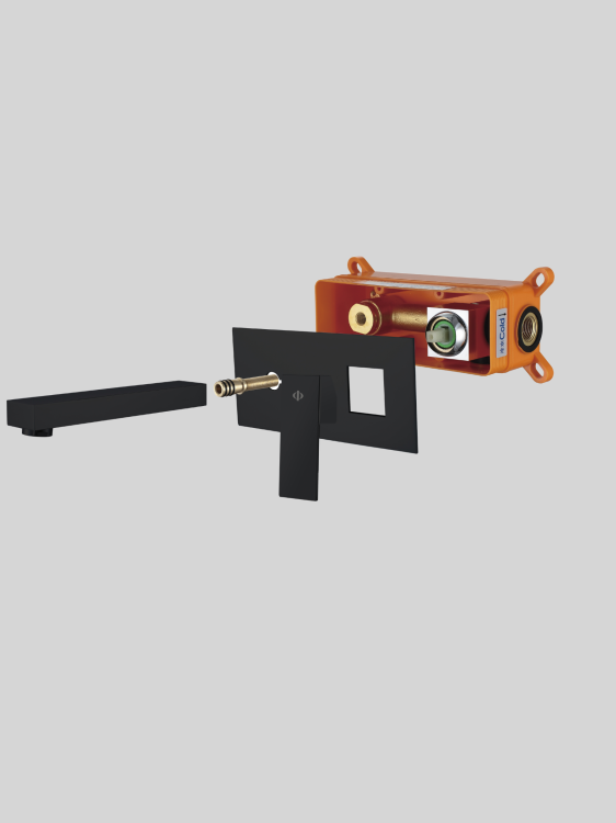 Bateria umywalkowa podtynkowa w kolorze czarnym