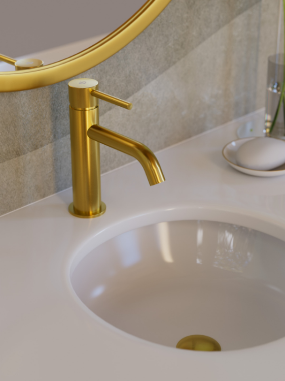 SIRIO bateria umywalkowa niska Gold PVD