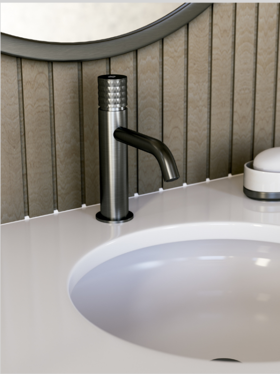3218T_HELIOS bateria umywalkowa niska Gunmetal wizualizacja