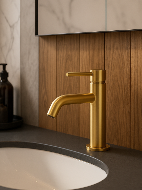 SIRIO bateria umywalkowa niska Gold PVD