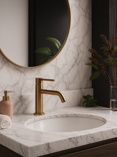 SIRIO bateria umywalkowa niska Copper PVD