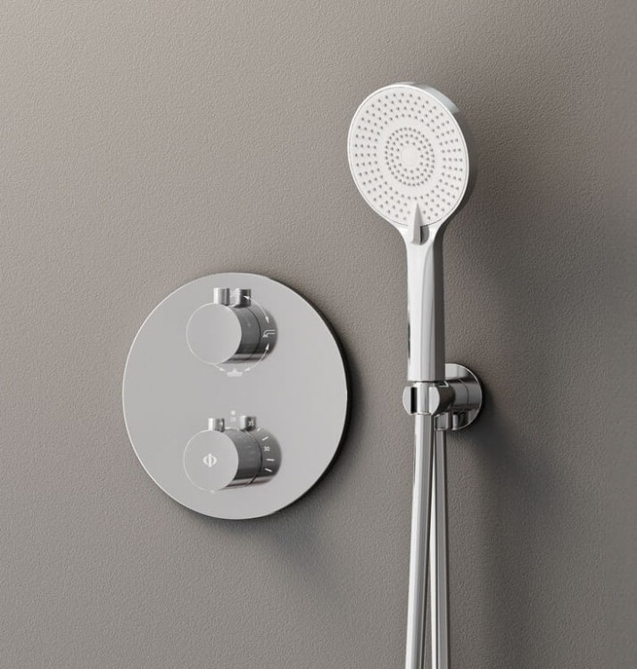 Zestaw prysznicowy termostatyczny podtynkowy z deszczownicą Chrom