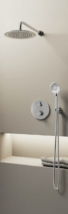 Zestaw prysznicowy termostatyczny podtynkowy z deszczownicą Chrom