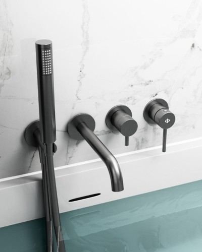 SIRIO bateria wannowa podtynkowa Gunmetal PVD