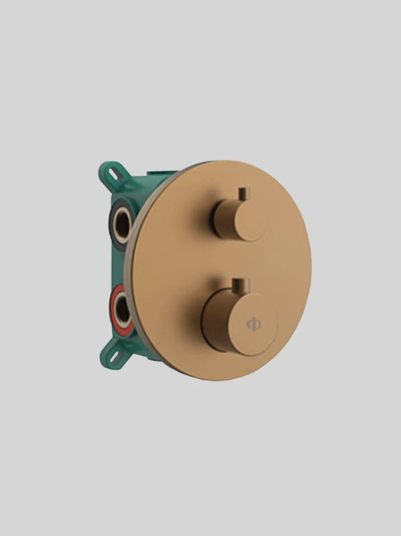 Zestaw prysznicowy termostatyczny podtynkowy z deszczownicą Copper PVD